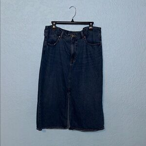 Old Navy Dark Blue Denim Midi Skirt